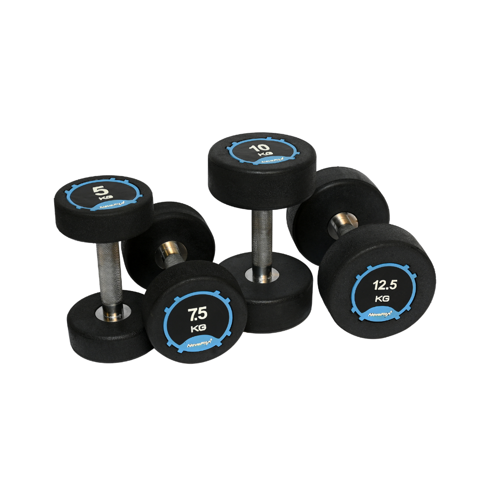 NovaFit Premium Rubber Coated Dumbbells